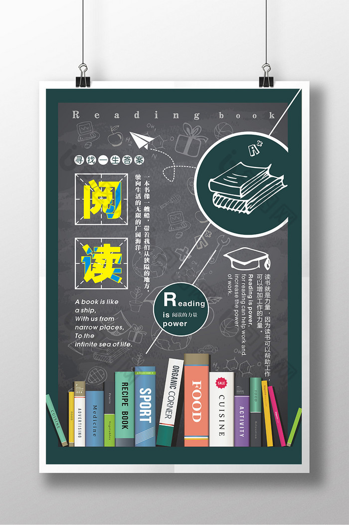 閱讀黑板創(chuàng)意海報(bào)設(shè)計(jì)與圖書設(shè)計(jì)的融合之道